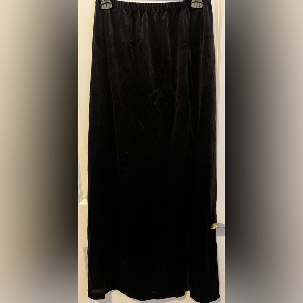Vintage Black Velvet Maxi Skirt - Picture 2 of 7